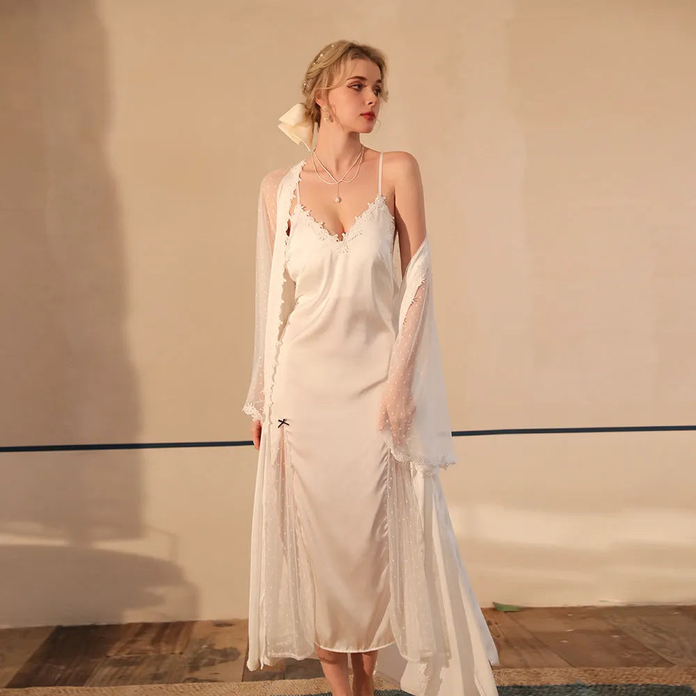 White suspender nightdress