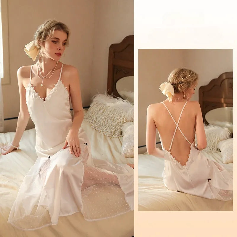White suspender nightdress