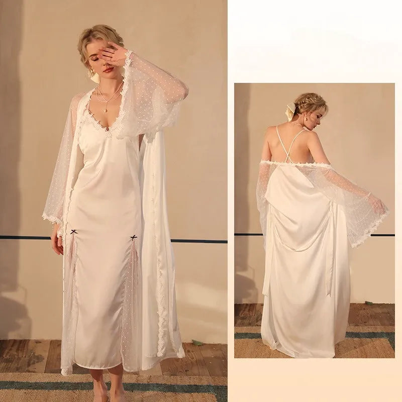 White suspender nightdress