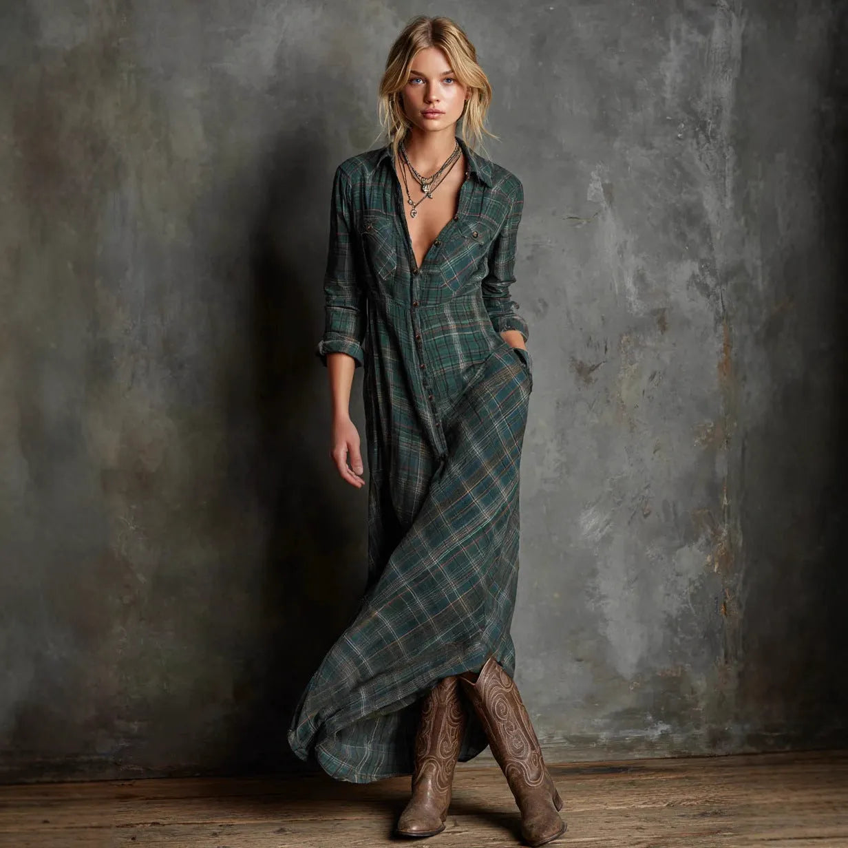 green plaid